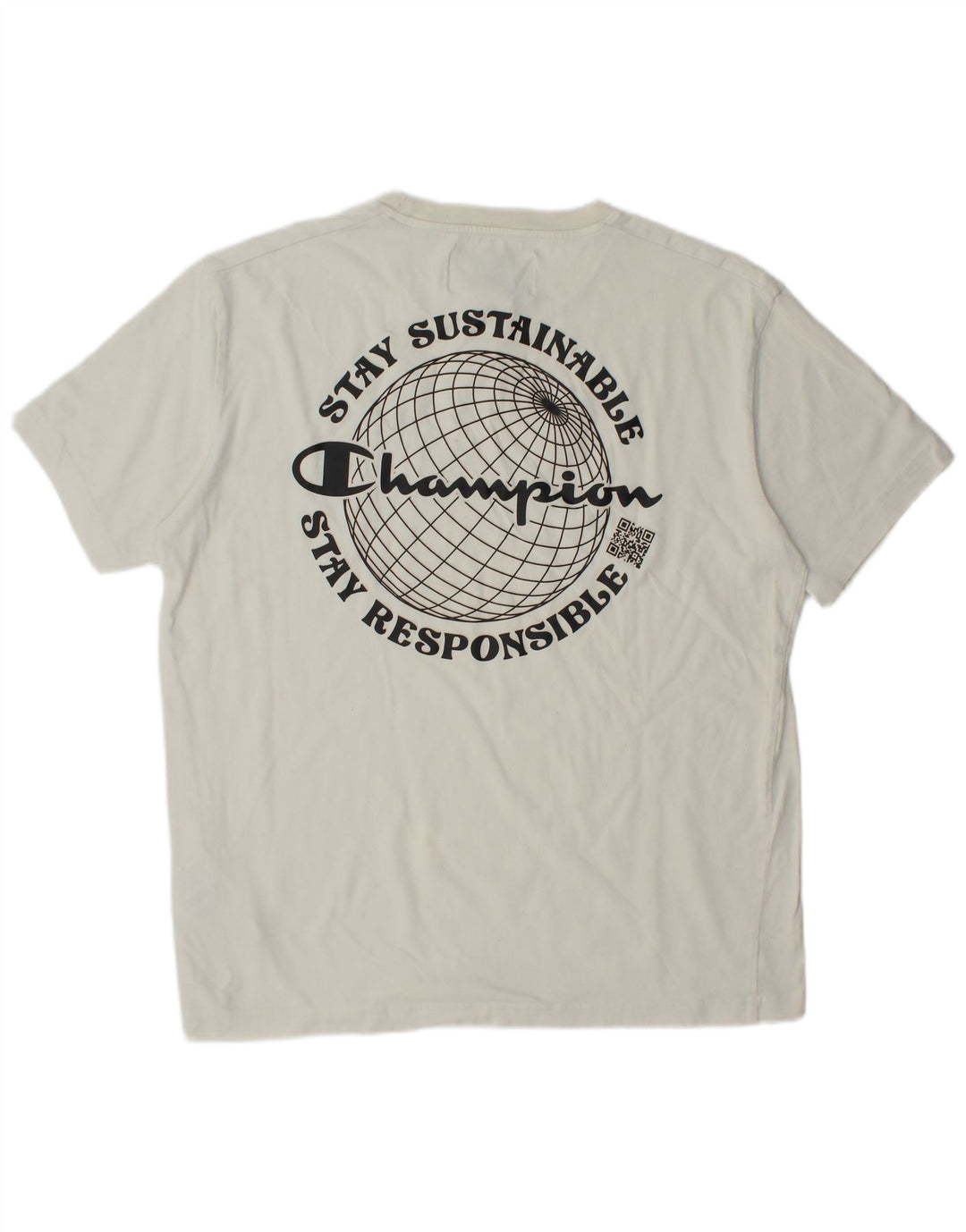 CHAMPION Camiseta gráfica para hombre Top grande de algodón blanco