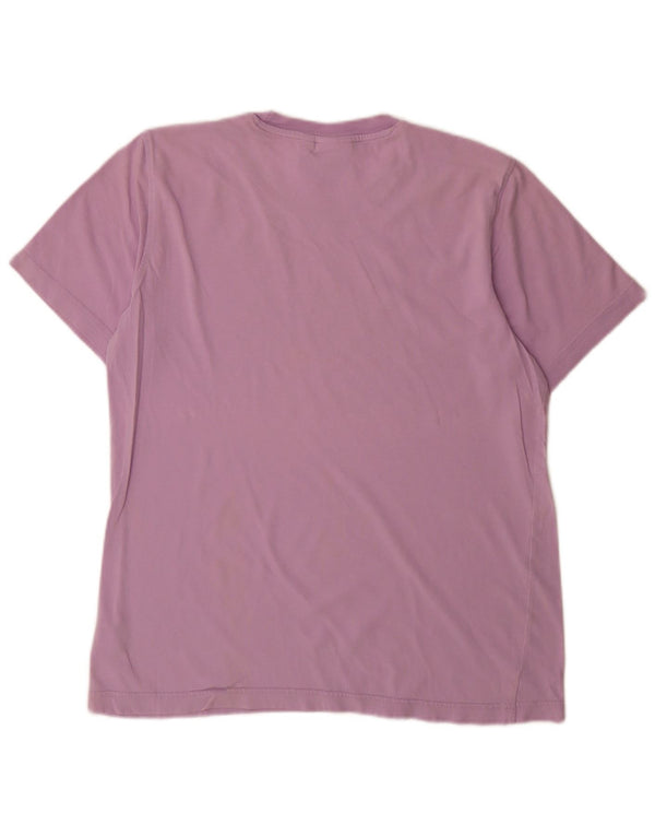 Adidas Hombre Camiseta Gráfica Top Medio Algodón Púrpura