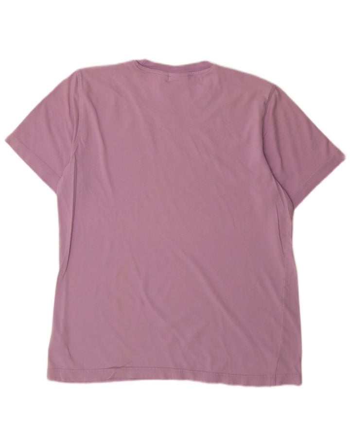 Adidas Hombre Camiseta Gráfica Top Medio Algodón Púrpura