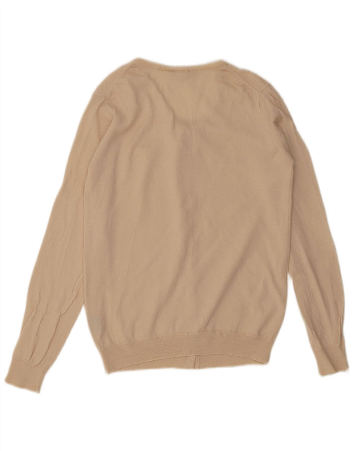 Lacoste Cárdigan para mujer talla 42 grande beige lana virgen