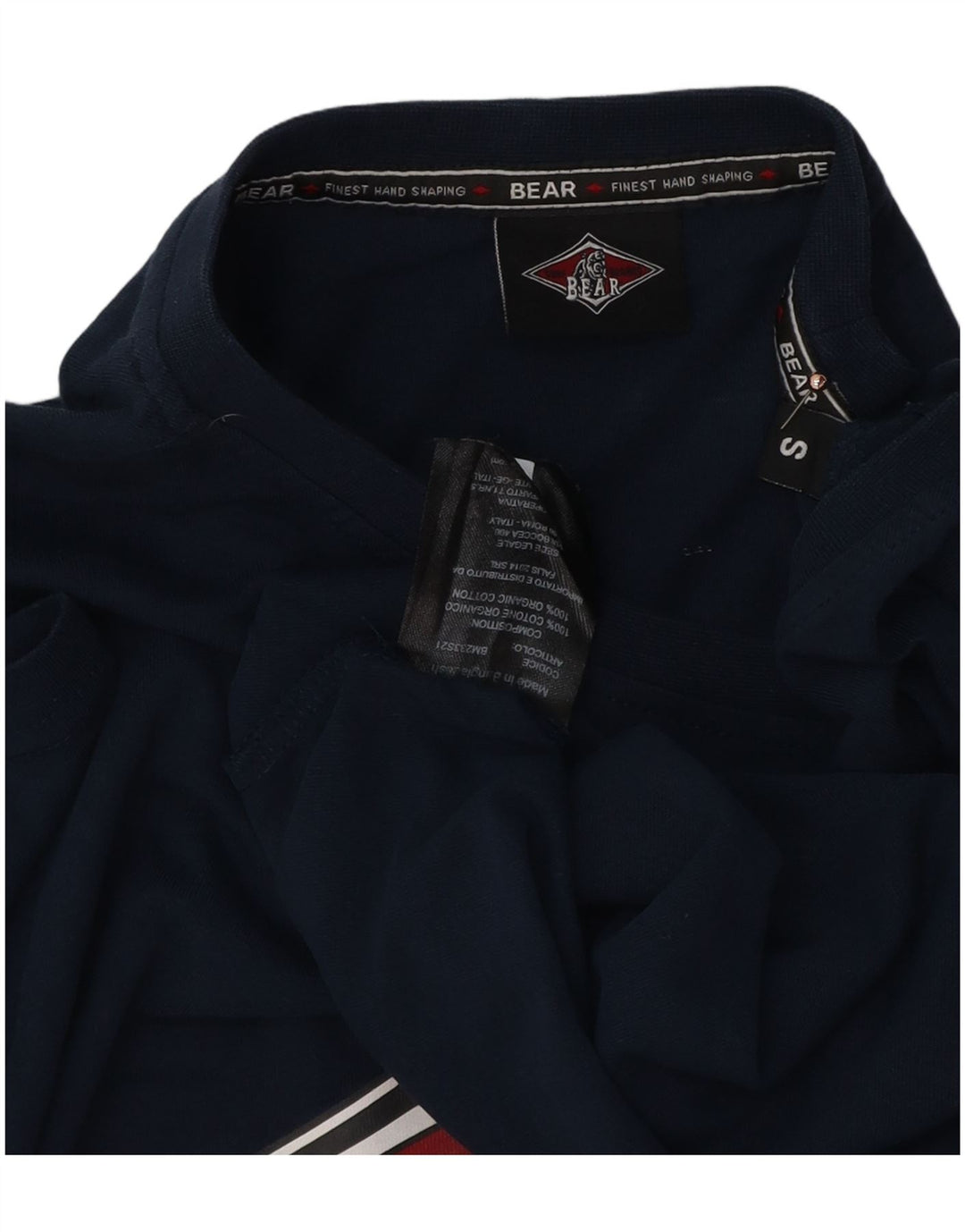 Bear - Camiseta estampada para hombre, talla pequeña, algodón azul marino