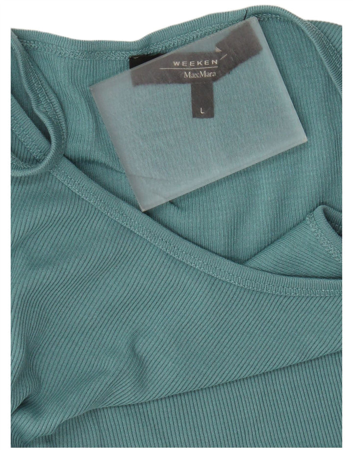 Max Mara Top corto de fin de semana para mujer UK 44 Azul grande