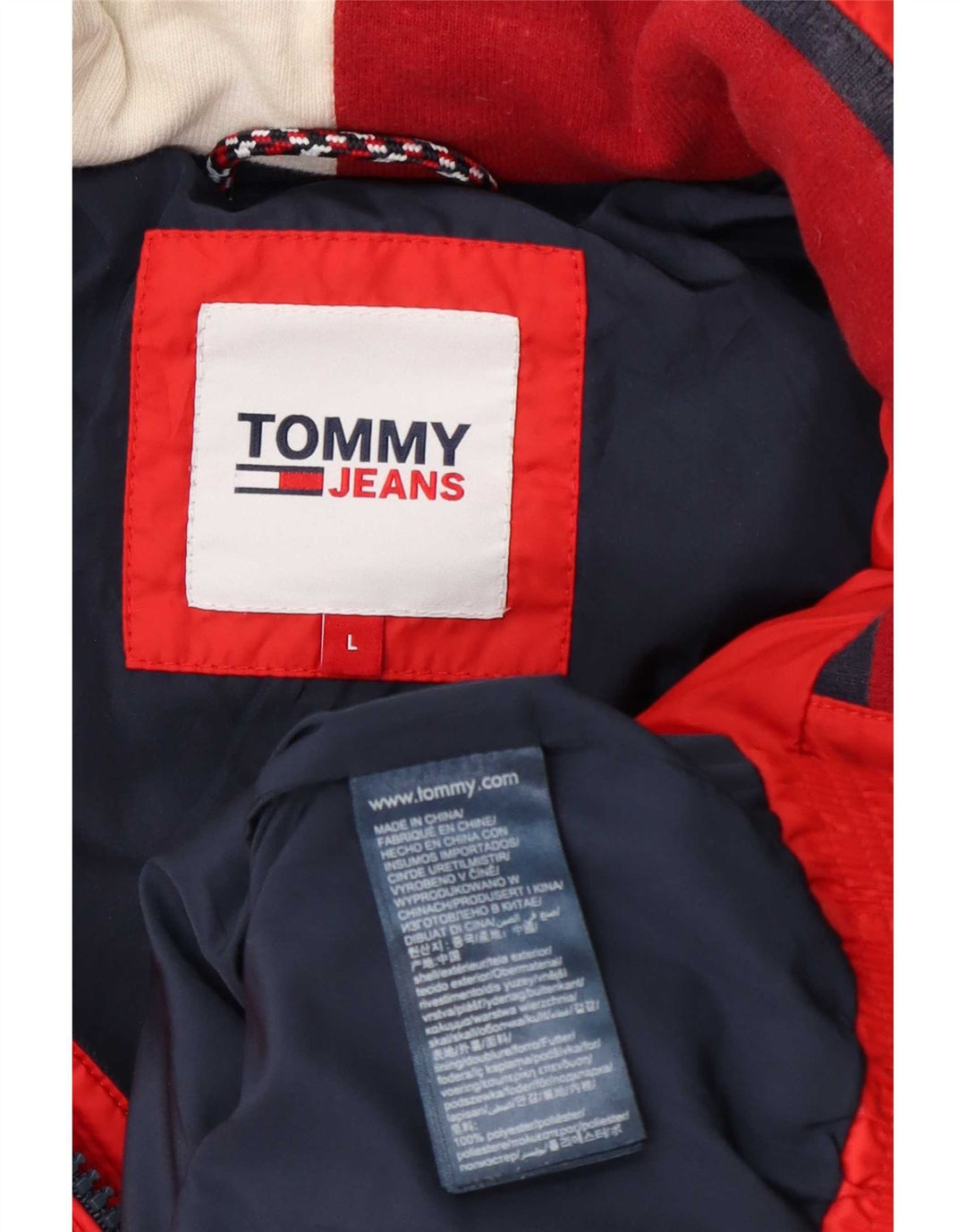 Tommy Hilfiger Chaqueta acolchada para hombre UK 40 Grande Poliéster rojo