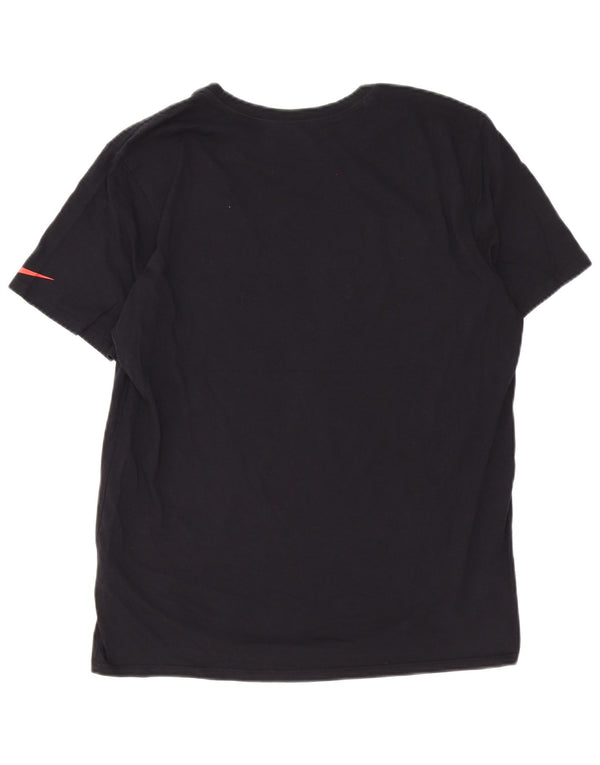 Nike Camiseta gráfica de corte atlético para hombre, talla grande, algodón negro