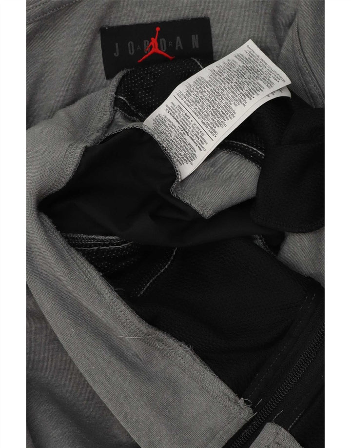 Jersey con capucha y cremallera para hombre Jordan Poliéster color block en gris medio