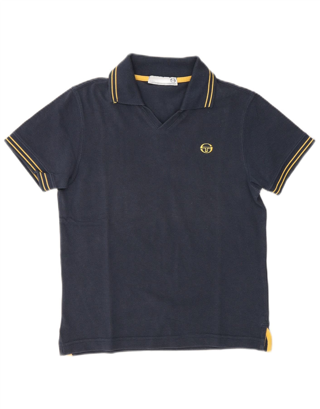 Sergio Tacchini Polo para mujer UK 12 Medium Azul marino Algodón