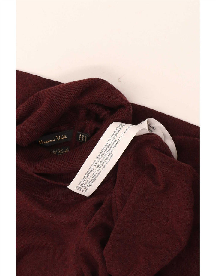 Jersey Massimo Dutti Hombre Cuello Vuelto Seda Burdeos Medio