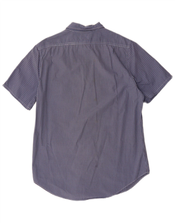 Ralph Lauren Camisa De Manga Corta Para Hombre Algodón A Cuadros Azul Medio