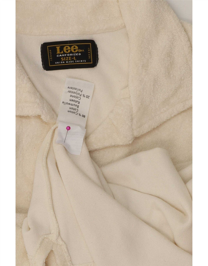 Polo Lee Para Hombre De Algodón Blanco Roto Grande