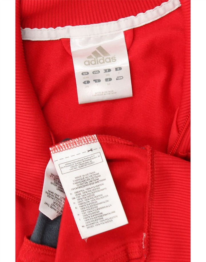 ADIDAS Chaqueta superior de chándal para hombre Reino Unido 42/44 Poliéster con bloques de color rojo grande