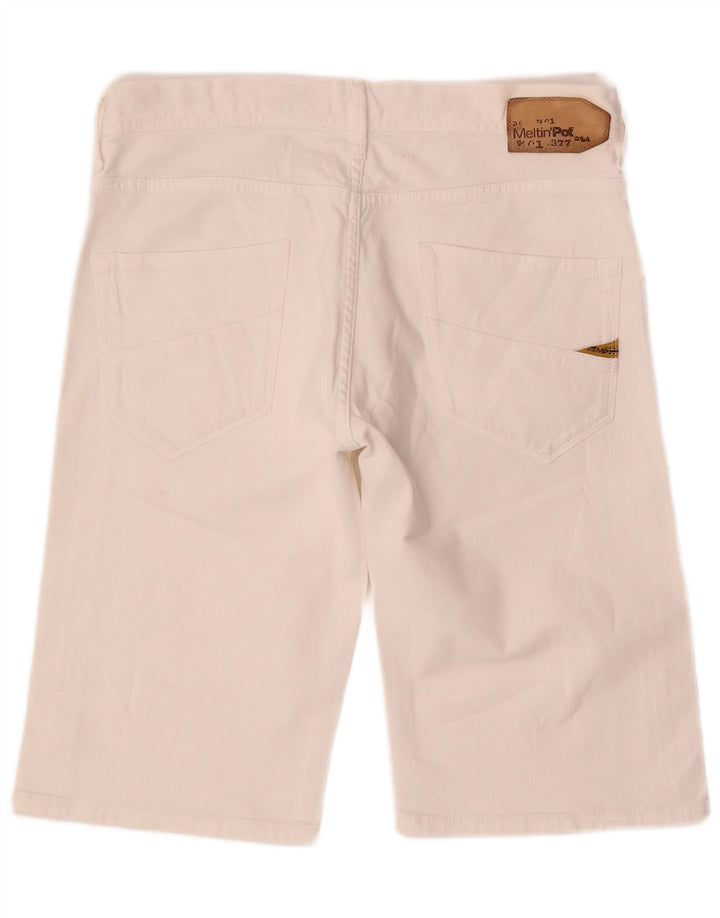Meltin' Pot Pantalones cortos de mezclilla para hombre W34 Algodón blanco grande