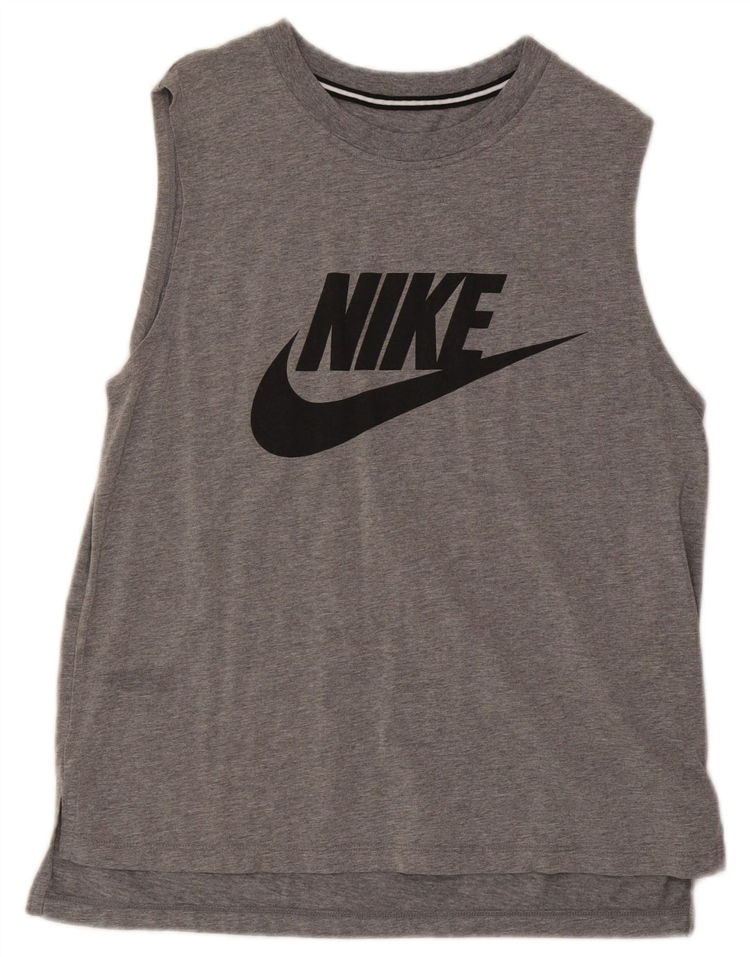 Camiseta sin mangas con estampado gráfico de algodón moteado en gris medio para hombre Nike