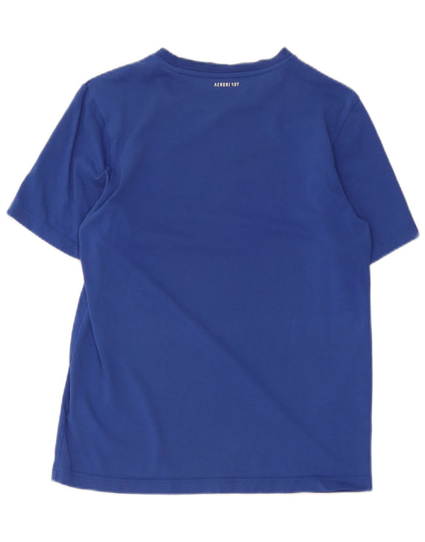 Adidas - Camiseta gráfica de tenis para hombre, talla pequeña, algodón azul