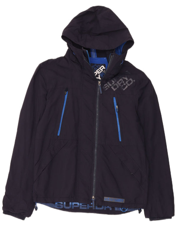 Superdry Chaqueta cortavientos con capucha Windtrekker para hombre, talla 40, color azul marino