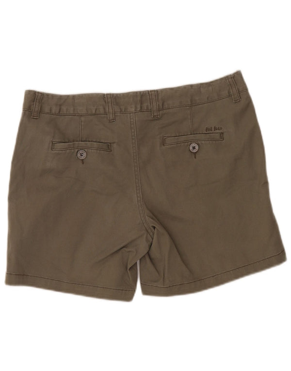 Pantalones cortos chinos para mujer Fat Face UK 12 Medium W34 Caqui Algodón