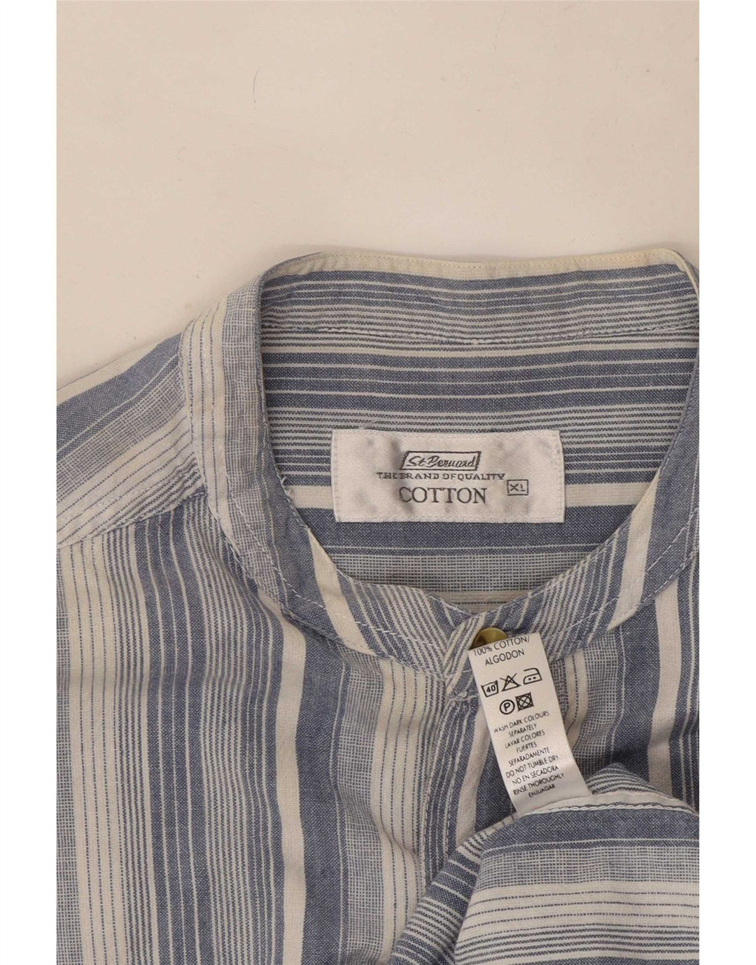 Camisa San Bernardo Hombre XL Algodón Rayas Azul