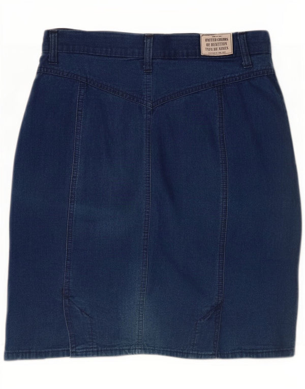 Falda Vaquera Benetton IT 44 Medium W28 Azul Algodón