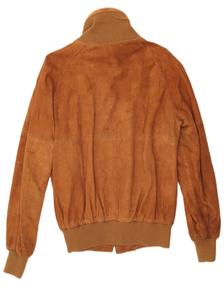 VINTAGE Chaqueta bomber de ante para hombre IT 50 Cuero beige grande