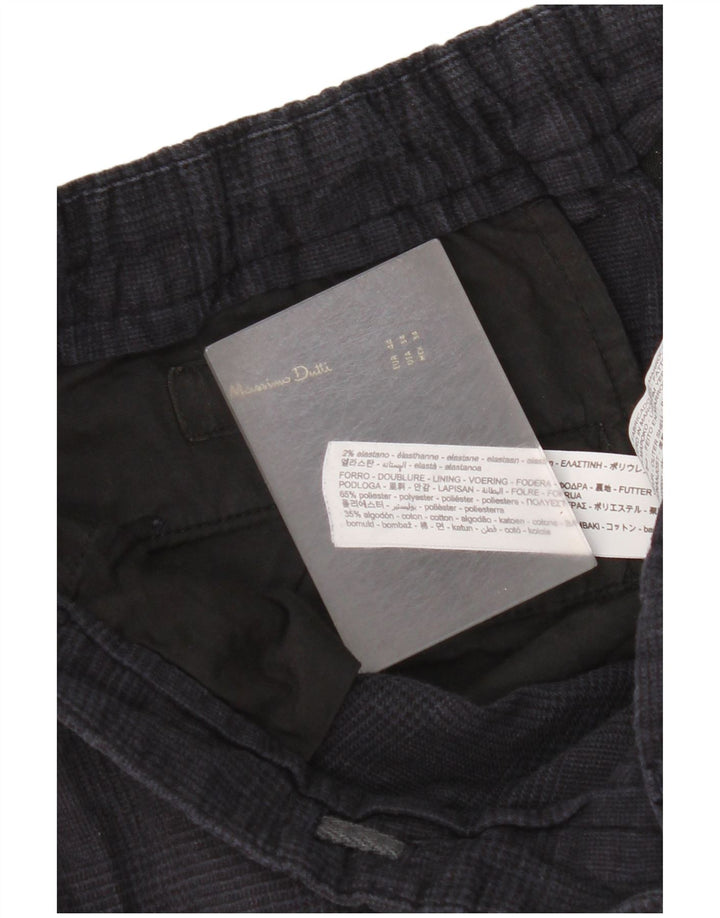 Massimo Dutti Pantalón chino para hombre EU 44 Large W34 L29 Navy Blue Check