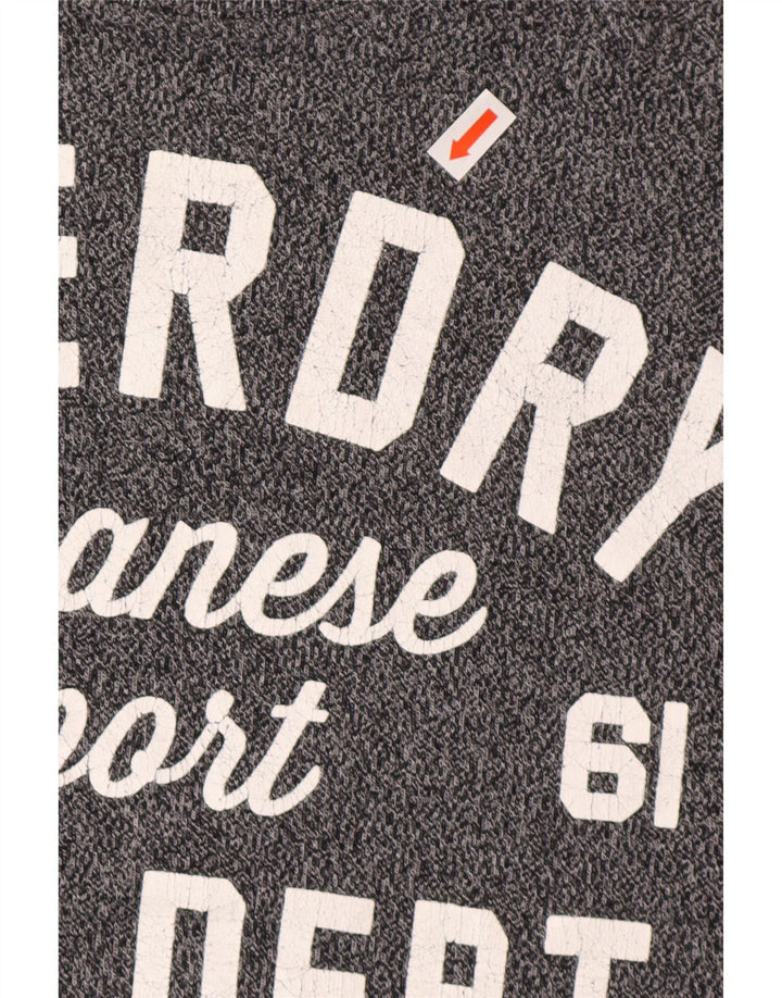 SUPERDRY Camiseta gráfica para hombre Top de algodón moteado gris medio