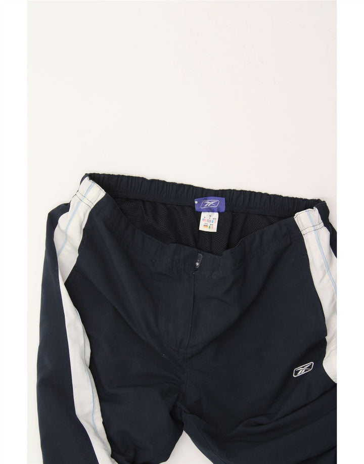 REEBOK Womens Tracksuit Trousers UK 12 Medium  Navy Blue Polyester Vintage Reebok and Second-Hand Reebok from Messina Hembry 