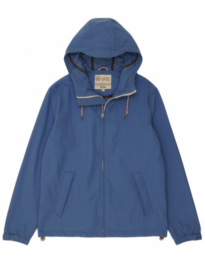 FAT FACE Mens Hooded Windbreaker Jacket UK 38 Medium Blue Cotton