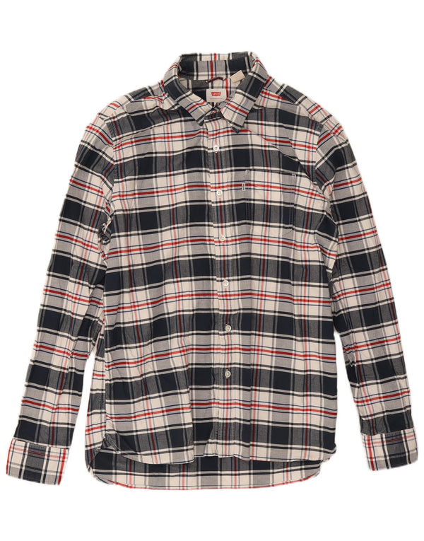 Camisa Levi's para hombre de algodón a cuadros azul marino grande