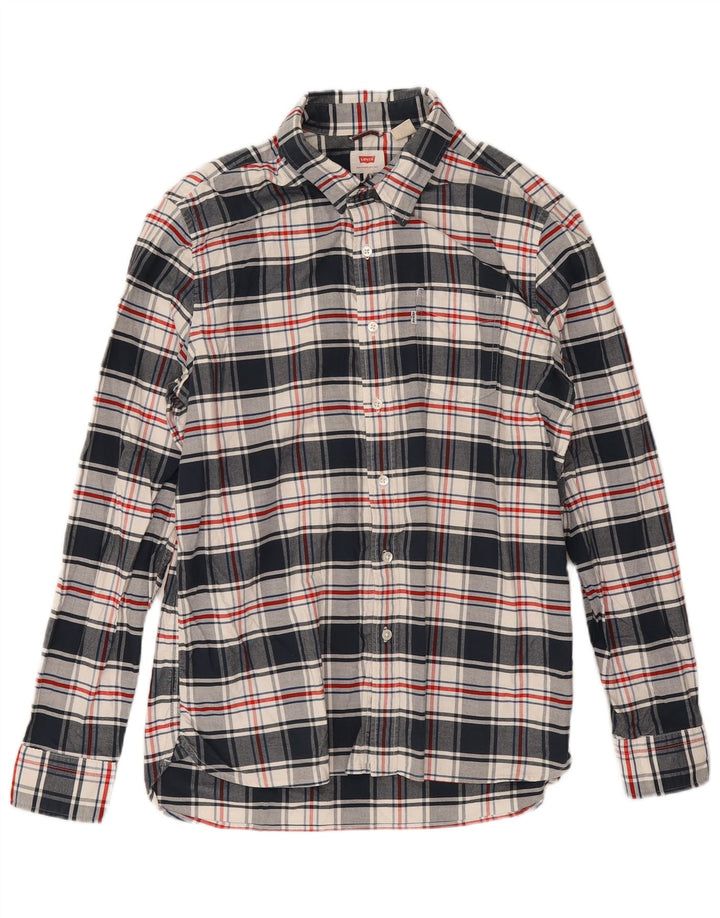 Camisa Levi's para hombre de algodón a cuadros azul marino grande