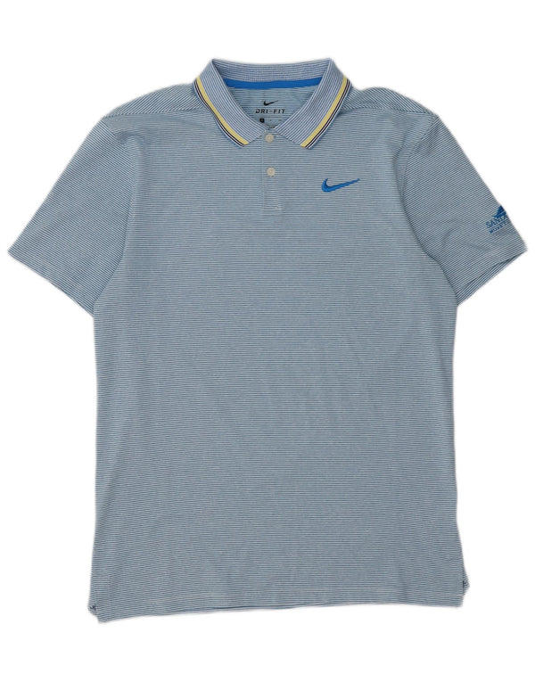 Nike Polo Dri Fit para hombre pequeño poliéster a rayas azules