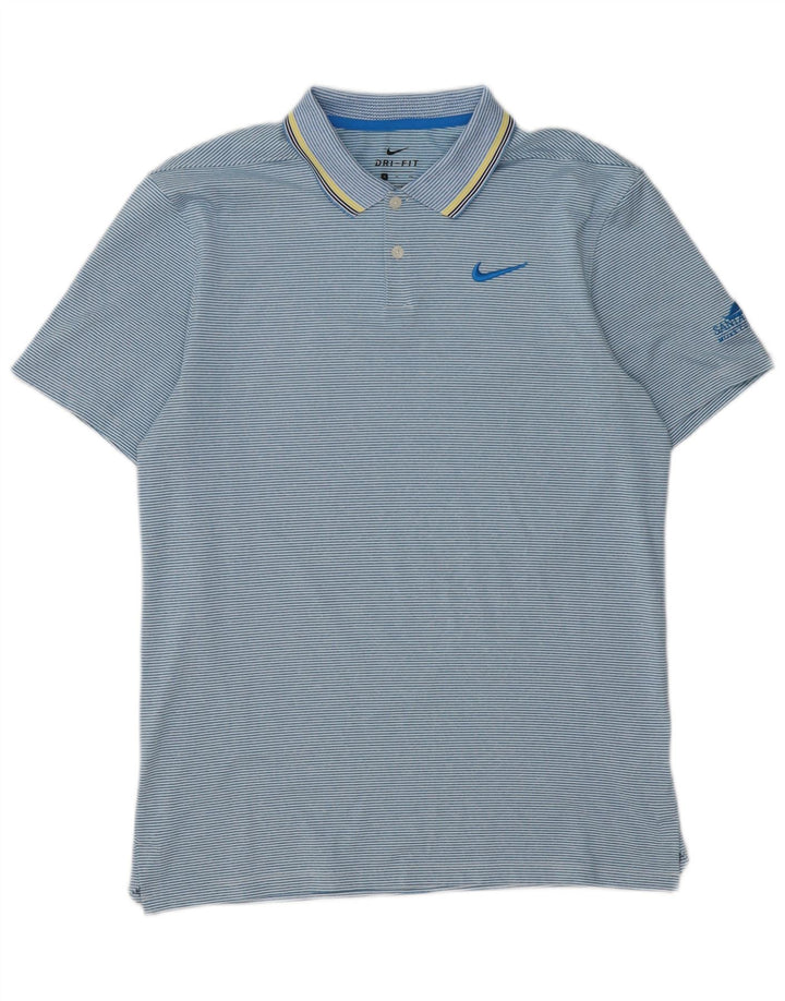 Nike Polo Dri Fit para hombre pequeño poliéster a rayas azules