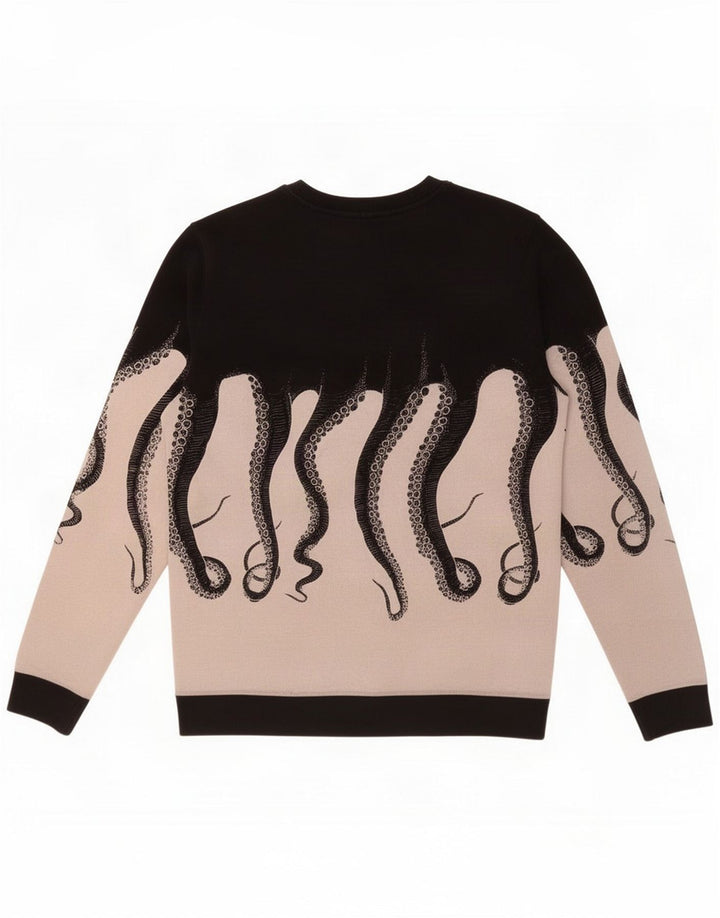 Octopus Sudadera para hombre Jumper Medium Black Colourblock Algodón
