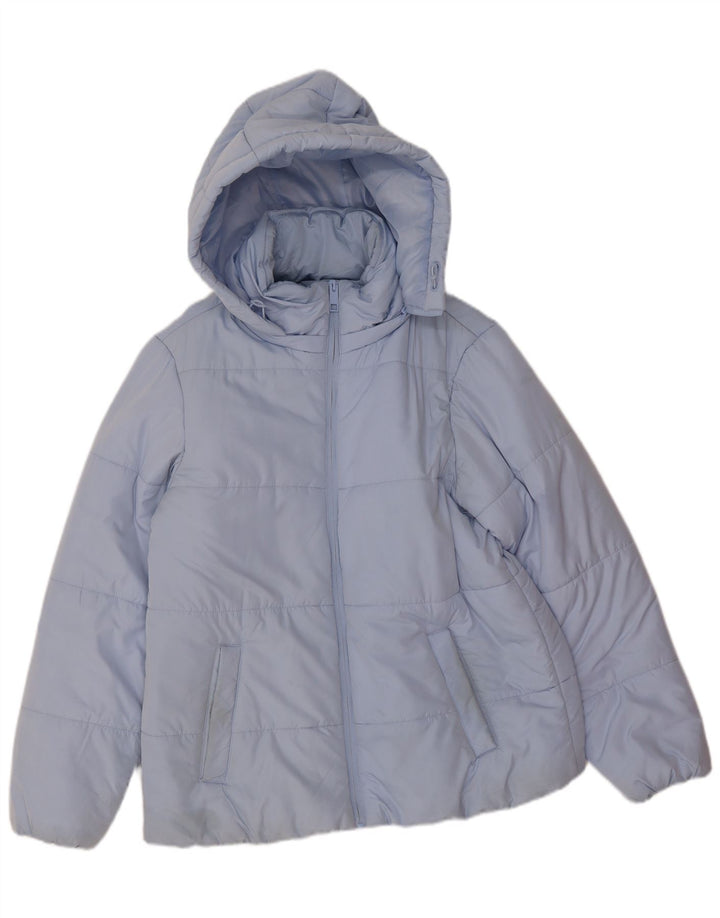 Marks & Spencer Chaqueta acolchada con capucha para mujer UK 44 Poliéster azul grande