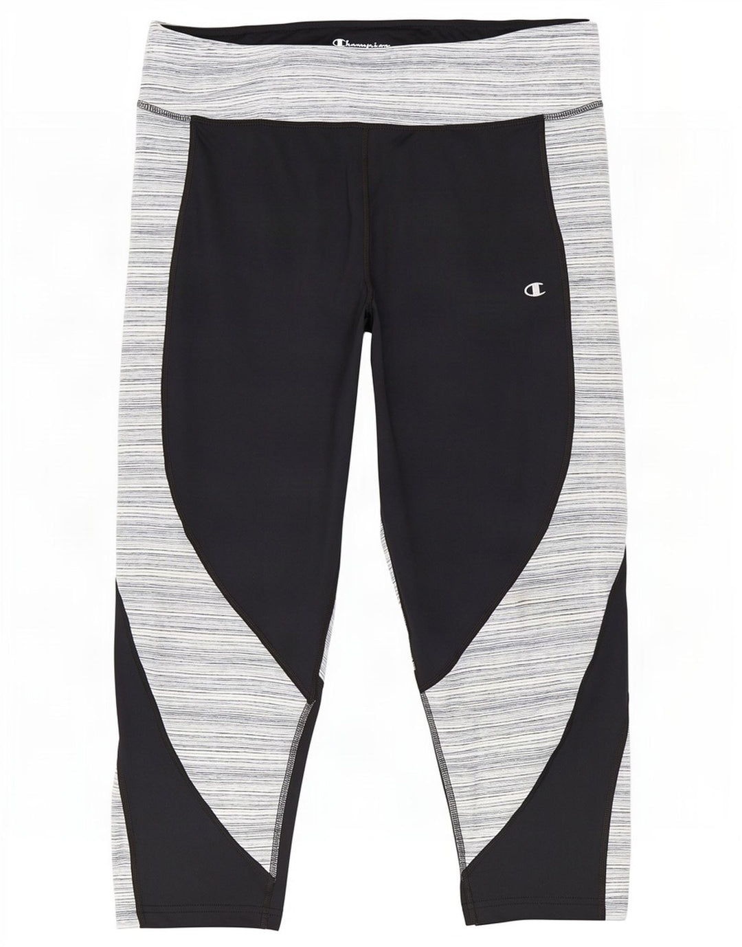 Champion Leggings Capri para Mujer UK 20 2XL Poliéster a Rayas Negras