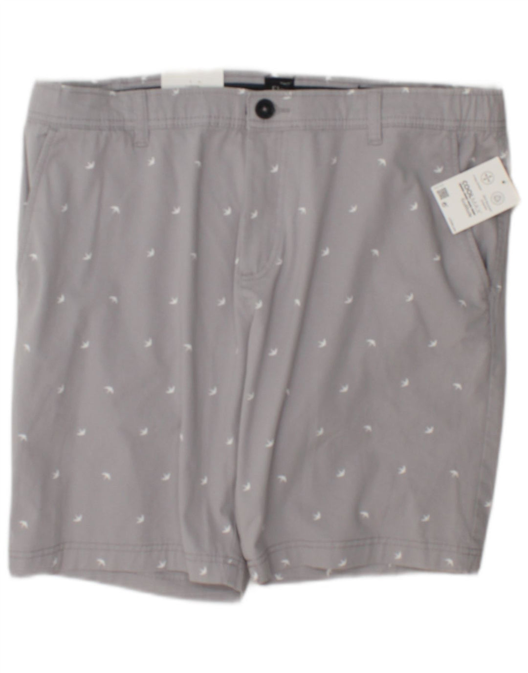 C & A Pantalones cortos chinos ajustados con patrón abstracto para hombre W38 XL Algodón gris