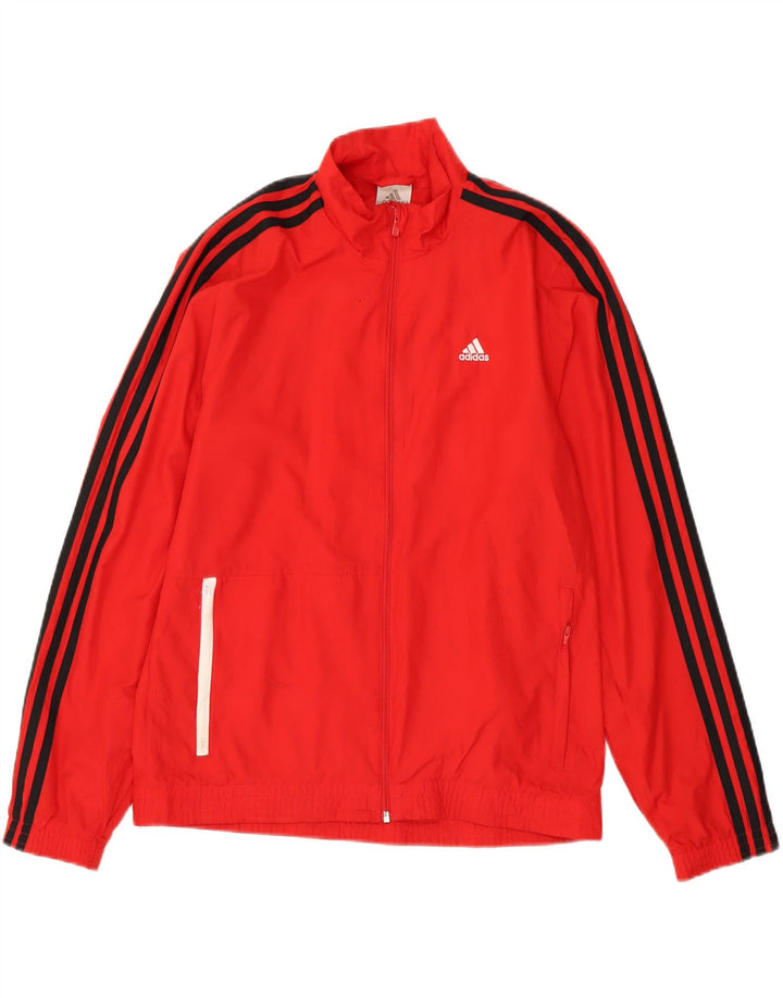 Adidas Mens Graphic Chándal Top Chaqueta Pequeña Poliéster Rojo