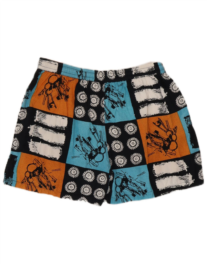 Vintage hombres pantalones cortos grandes W36 patchwork multicolor