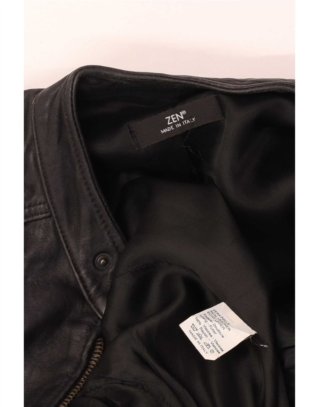 Chaqueta de cuero Zen para hombre EU 50 Cuero negro mediano
