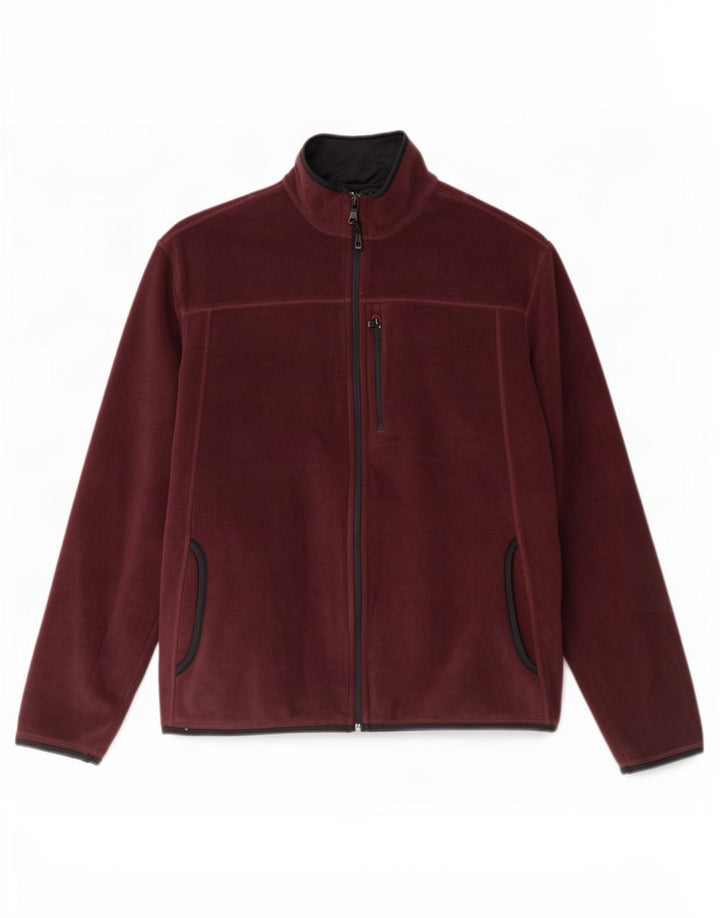 Marks & Spencer Chaqueta polar para hombre UK 40 Large Poliéster burdeos