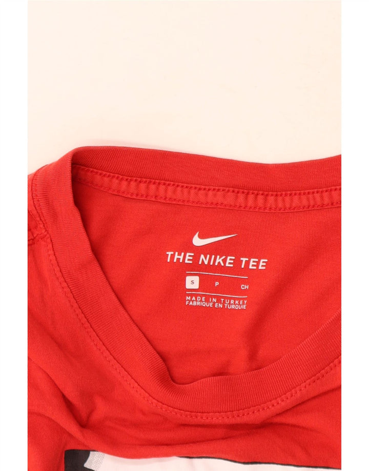 Nike - Camiseta gráfica para hombre, talla pequeña, algodón rojo