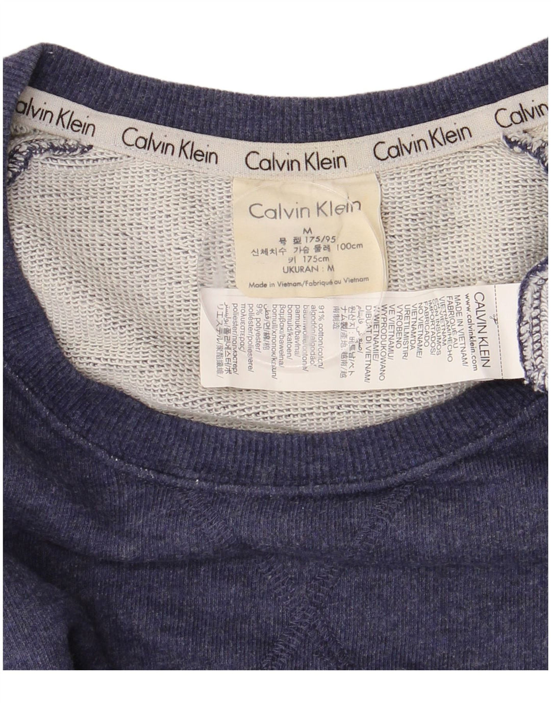 CALVIN KLEIN Sudadera gráfica para hombre tipo jersey con bloques de color azul marino mediano