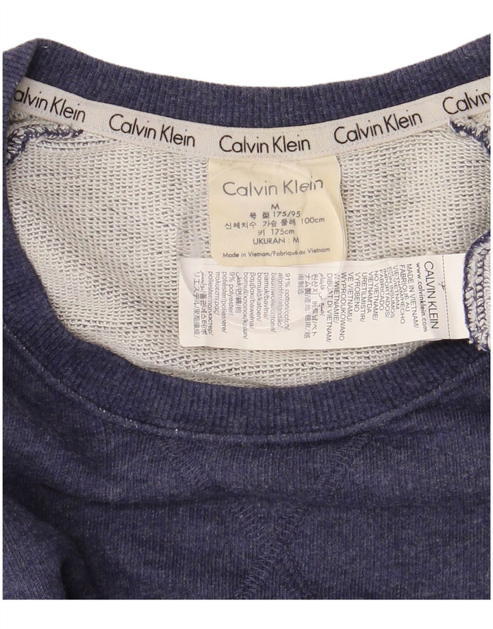 CALVIN KLEIN Sudadera gráfica para hombre tipo jersey con bloques de color azul marino mediano