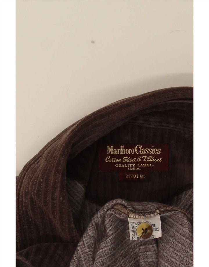 Marlboro Classics Camisa tipo jersey de pana para hombre Algodón marrón medio