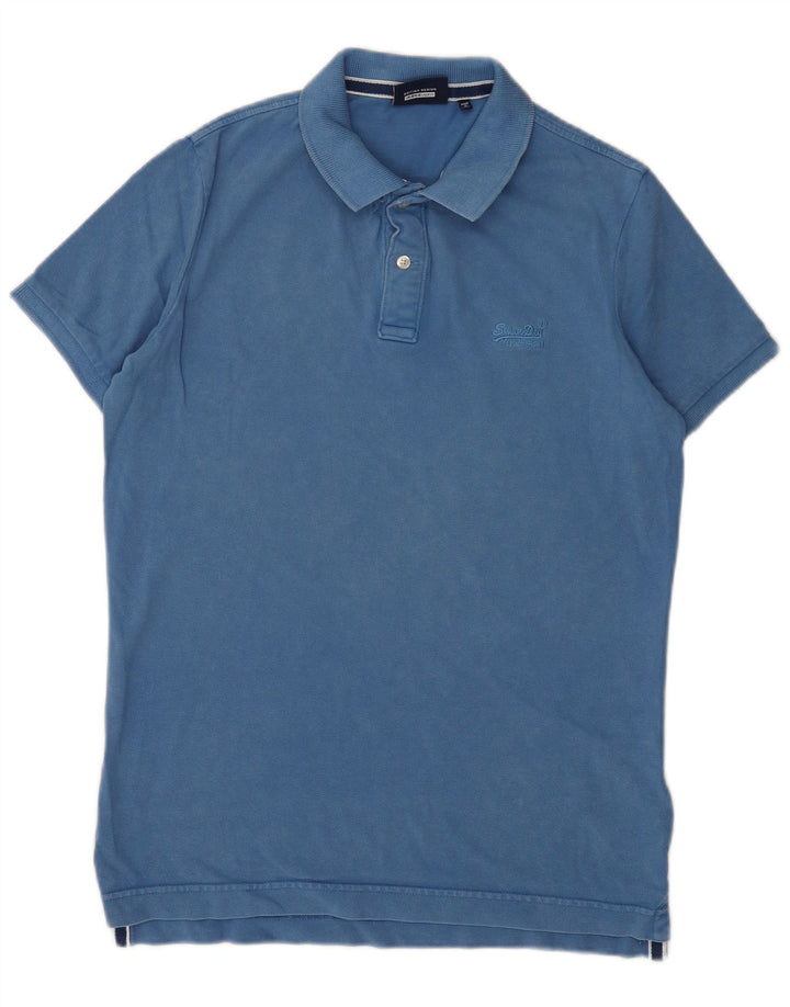 Superdry Polo para hombre de algodón azul grande