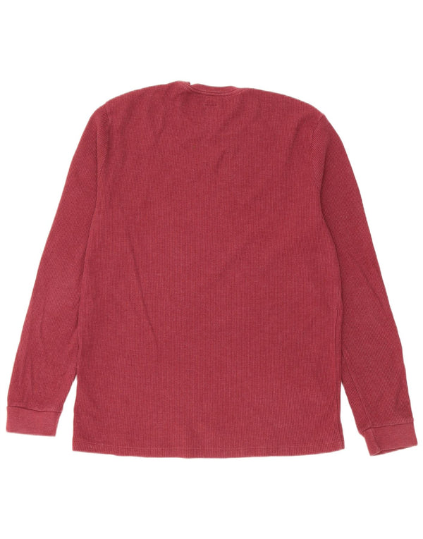 Camiseta Jack Wills Hombre Manga Larga Algodón Burdeos Medio