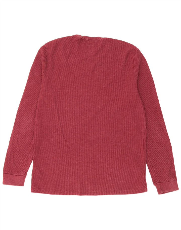 Camiseta Jack Wills Hombre Manga Larga Algodón Burdeos Medio
