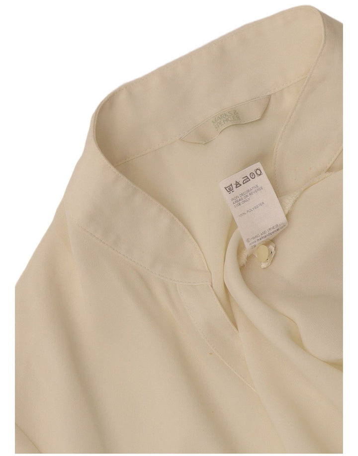 Marks & Spencer Blusa para mujer Top UK 46 Grande Poliéster floral blanco roto