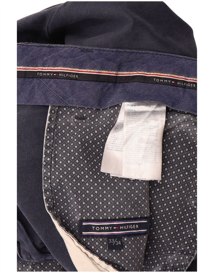 TOMMY HILFIGER Pantalón chino ajustado para hombre W33 L34 Algodón azul marino