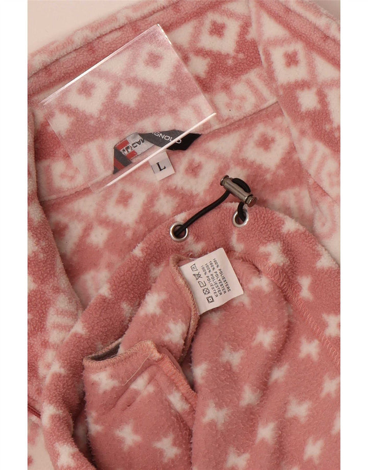 F.LLI Campagnolo Chaqueta polar para mujer UK 40 Poliéster geométrico rosa grande