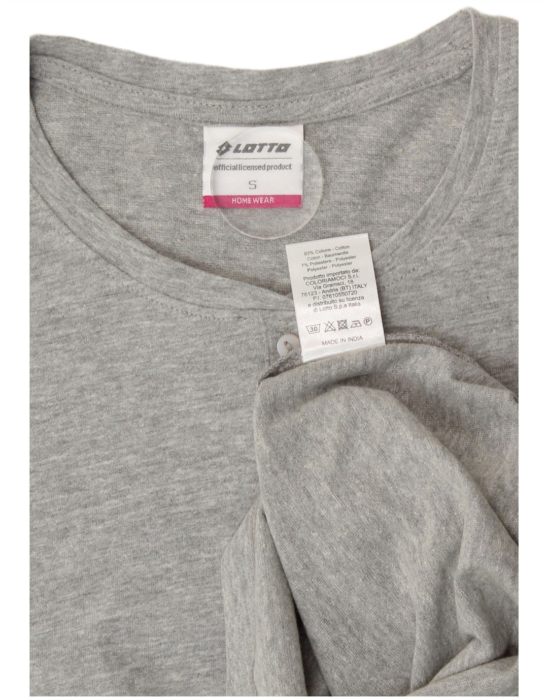 Lotto Top gráfico para mujer de manga larga UK 10 Small Gris Algodón