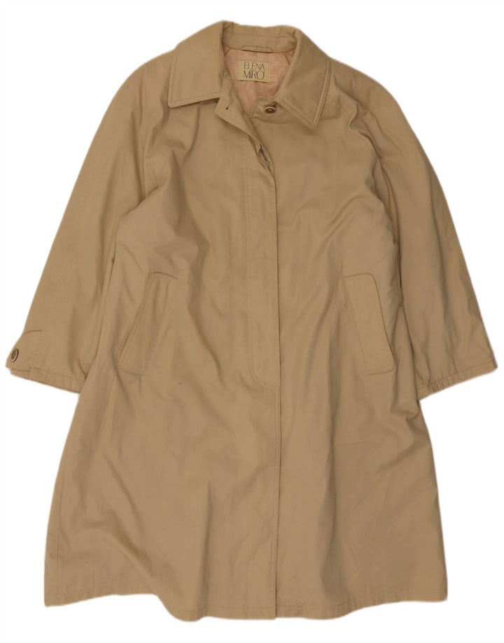 ELENA MIRO Abrigo extragrande para mujer Reino Unido 16 Algodón beige grande